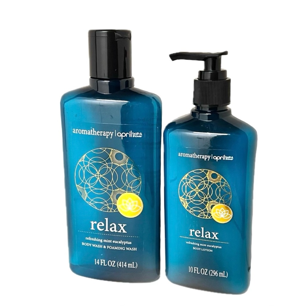 aromatherapy April Bath & Shower Relax Refreshing Mint Eucalyptus Blend Set